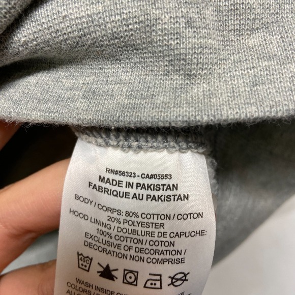 Nike Hoodie Men Small Heather Gray Cotton Fleece Lined Kangaroo Pockets Pullover - Picture 10 of 16